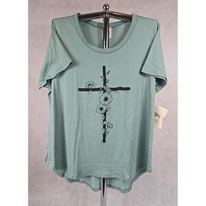 Dirtee Laundry Shirt Womens Size 3X Grace Upon Grace Cross Graphic Print NWT